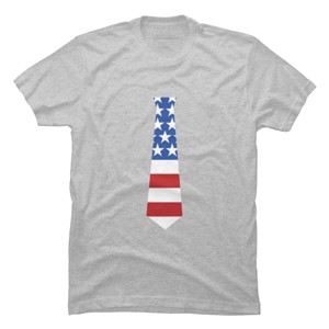 Men's Design By Humans Fourth Of July Simple American Flag Tie By FreshDressedTees T-Shirt - 1 of 2