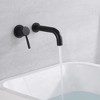 Sumerain Matte Black Wall Mount Bathtub Faucet Set with Single Left-Handed Handle and Rough-in Valve - 2 of 4