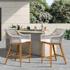 Bohemian Style Bar Stools Square Back 2 Piece Set, Outdoor Counter Height Bar Stool Bar Stool - 2 of 4