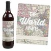 Big Dot of Happiness World Awaits - Travel Theme Decorations for Women and Men - Wine Bottle Label Stickers - Set of 4 - 4 of 4