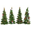Transpac 7.0 Inch Green Holiday Trees Gold Star Decorated Glittered Tree Sculptures - 2 of 3