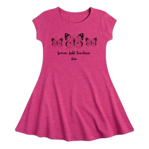 Girls' - Barbie - Brave, Bold, and Fearless Fit & Flair Cap Sleeve Dress - 1 of 1
