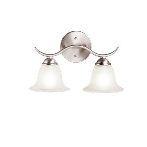 Dover 14" 2 Light Vanity Light with Etched Seeded Glass in Brushed Nickel - 1 of 1