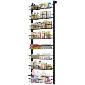 MOEPISY Over the Door Pantry Organizer, 8-Tier Adjustable Spice Rack Cabinet Door Shelves - 1 of 4