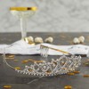 Sparkle and Bash 3 Piece Sey It's My Birthday Sash, Silver Rhinestone Tiara Crown, Ribbon Badge Pin for Women, White - 2 of 4