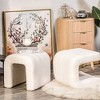 Nordlys White Bouclé Pouf Vintage Style Upholstery Living Room - 2 of 4