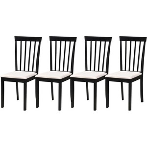 Kings Brand Furniture - Set of 4 Wood Dining Chairs - Upholstered Modern Dining Room Kitchen Armless Side Chair - 1 of 4