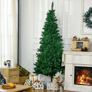 Whisen 7FT Half Artificial Christmas Tree with 520 Branches, Auto Open, Steel Base - Green - 1 of 4