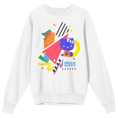 Hello Kitty 90s Theme Juniors White Long Sleeve Shirt-XXL