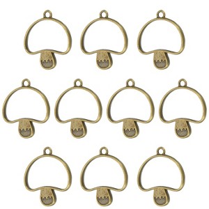 Unique Bargains DIY Crafts Earrings Necklace Bracelet Making Alloy Open Back Mushroom Bezel Pendants 20 Pcs - 1 of 4