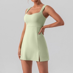 Athletic Dress for Women Mini U Neck Sleeveless Built in Shorts with  Pockets Tennis Golf Graduation Mint Green M