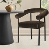 35" Modern Dining Set for 2,Wooden Round Dining Table with Upholstered Velvet Curved Armrest Dining Chair for Small Space Dining Room - 3 of 4