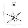 Rennnsan Pireka 31" W 5 -Light Aluminum LED Modern Sputnik Chandelier in Black - 3 of 4