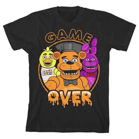 Five Nights at Freddy's Game Over Character Circle Boy's Black T-shirt - image 1 of 3