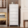 Aoibox White Tall Dresser with 6 Fabric Drawers Vertical Storage Tower Unit Nightstand Organizer for Bedroom Closet Entryway - 2 of 4