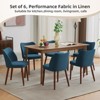 Dining Chair Set of 6, Linen Upholstered Dining Chair with Wood Legs, Wing Backrest, Wooden Kitchen Chair, Kitchen Chairs with Thick Cushions - 4 of 4