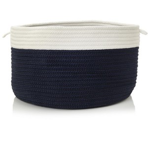 Colonial Mills Indoor/Outdoor Two-Toned Storage Basket, Navy - 1 of 1