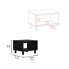55" Wood TV Stand and Coffee Table Set with Steel Legs and Storage Shelf for Living Room and Bedroom - 3 of 4
