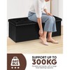 Aoibox Folding Tufted Storage Ottoman Bench, Extra Large 140L Toy Chest Footrest for Bedroom, Luxury Velvet Fabric in Black - 4 of 4