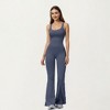 Anna-Kaci Active Women's Scoop Neck Flare Leg One-Piece Activewear Jumpsuit with Contoured Fit and Smooth Stretch Fabric - 3 of 4
