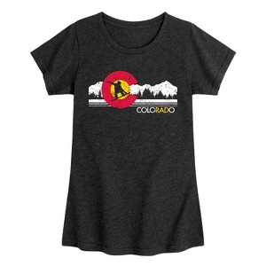 Girls' - Instant Message - Colorado Flag Snowboarder Fitted Short Sleeve Graphic T-Shirt - 1 of 4