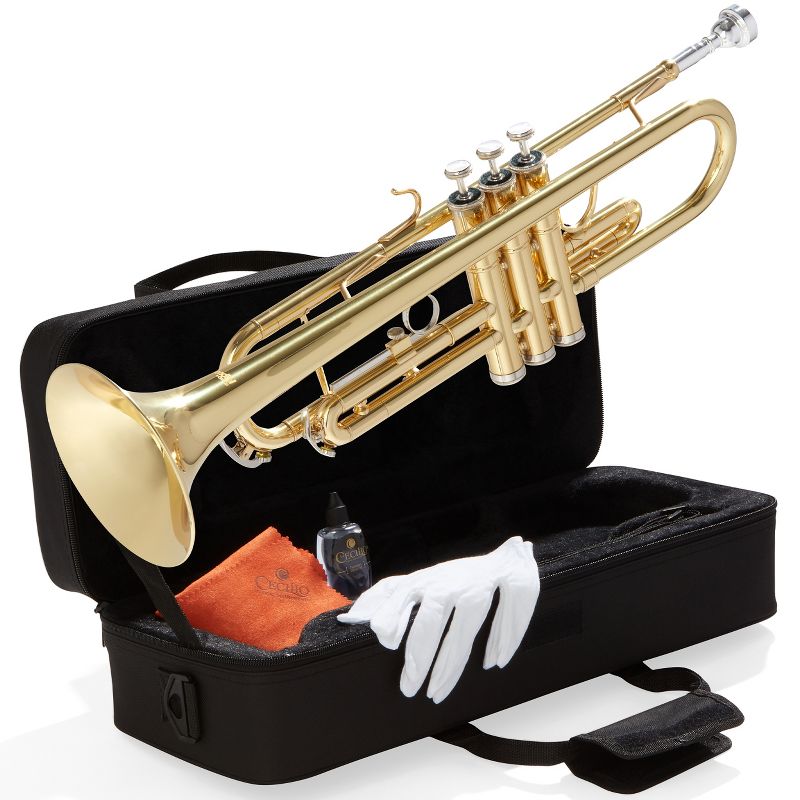 Mendini By Cecilio Bb Trumpet for Kids & Adults - Beginner or Advanced Brass Instruments, 1 of 8