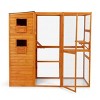 LAOTIES Large Wooden Outdoor Cat Enclosure with Waterproof Roof,2 Platforms,Pet House for Cats And Small Animals - 4 of 4