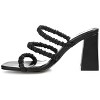 Journee Collection Womens Reagaan Tru Comfort Foam Open Square Toe Block Heel Sandals Black 12 - 2 of 4