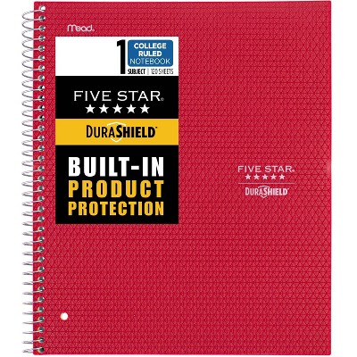 Photo 1 of 12 pack of Spiral Notebook 1 Subject College Ruled Anti-Microbial Red - Five Star