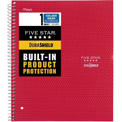 Photo 2 of 12 pcs Spiral Notebook 1 Subject College Ruled Anti-Microbial Red - Five Star