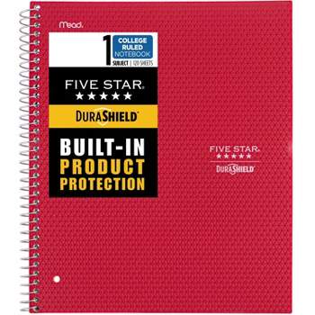 Spiral Notebook 1 Subject College Ruled Anti-Microbial Red - Five Star