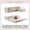 Circle Fleece Compression Mahjong Convertible L-Shaped Sectional Sofas with 1 Ottoman and No Assembly Required - 3 of 4