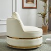 GDFStudio Edgar Modern Faux Leather 360° Swivel  Upholstered Accent Chair - 3 of 4
