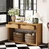 55" Long Console Table with 2 Drawer, Wooden Entryway Table with Open Shelf, Accent Sofa Table, Hallway Foyer Table for Living Room Entryway - 2 of 4
