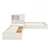 Polibi 3-in-1 Pine Wood Corner Platform Bed with Shelves & Cabinet - 4 of 4