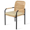 7 Pieces Patio Dining Set, Outdoor Wicker Furniture Set, Plastic-wood Table Top with Umbrella Hole, Rattan Dining set - 4 of 4
