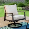 Captiva Designs 4pc 5-Seat Outdoor Patio Sofa Conversation Set With rope-Woven Rattan Swivel Chairs - 3 of 4