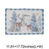 Unique Bargains Christmas Place Mats Flax Light Blue White 11.8"x17.7" 2 Pcs - 3 of 4