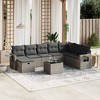 vidaXL 9 Piece Patio Sofa Set with Cushions Gray Poly Rattan - Gray without storage 9 - 2 of 4