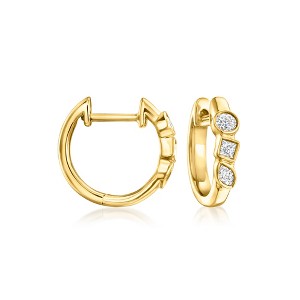 Pure Collection by Ross-Simons 0.25 ct. t.w. Multi-Shaped Lab-Grown Diamond Hoop Earrings in 18kt Gold Vermeil - 1 of 4