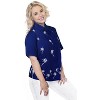LA LEELA Women's Summer Casual Hawaiian Blouse Shirt Solid Blouses Short Sleeve Button Up Dress Tops Tee Shirts Tank Top Women - 3 of 3