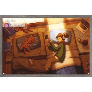 Trends International Lofi Girl - Lazy Sunday Framed Wall Poster Prints - 1 of 4