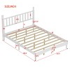 Queen Size Wood Platform Bed, Bed with Gourd-Shaped Retro Headboard and Natural Wood Finish Frame, Wooden Slat Support-Baofuwish - 4 of 4