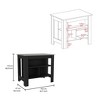 NicBex Kitchen Island Cart Morden 27.5" Kitchen Carts with Storage, 3 Shelves and Spacious Top Surface for Kitchen - image 2 of 4