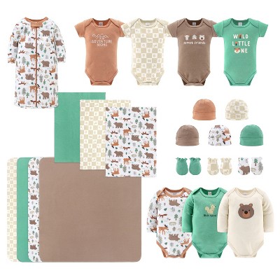 The Peanutshell Woodland Animals Newborn Layette Set For Baby Boy, 23 ...