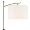 Possini Euro Design Modern Downbridge Floor Lamp 64" Tall Black Brass Metal Linen Drum Shade for Living Room Reading Bedroom Home - 3 of 4