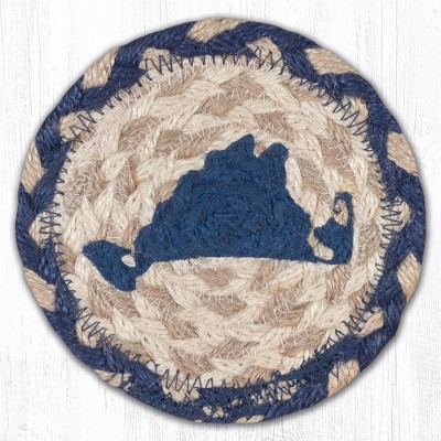 Earth Rugs Martha’s Vineyard Coastal Living Coaster – Square Printed Drink Mat 5"x5"