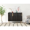 DOMETOUR 3 Door Cabinet with Adjustable Shelves, Honeycomb Hexagon Metal Doors for Living Room, Dining Room, Kitchen, Entrance - 2 of 4