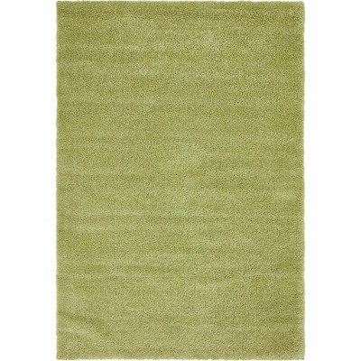 Calabasas Light Green 5' x 7' Plush Shag Area Rug