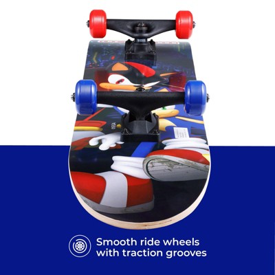 Skateboard Complet Sonic The Hedgehog - 31 X 7,5 Pouces, Planche Bleue